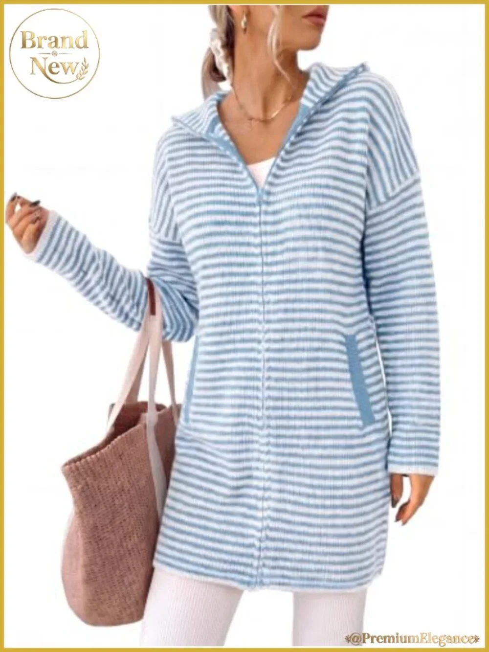 Chunky Knit Zip Up Sweater Dress with Pockets